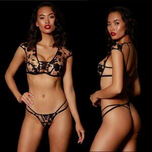 Honey Birdette Alice Black Lace Lingerie Set - 2019 - Rare - Limited Edition 34G